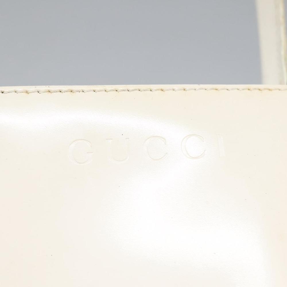 GUCCI Hand Bag Enamel 2way White Auth 108277 - Picture 15 of 16